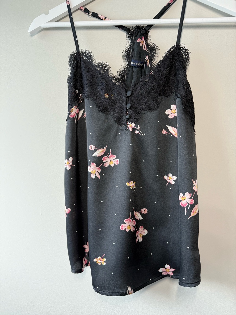 Abercrombie & Fitch Black Floral Lace Halter Cami Top XS NWT